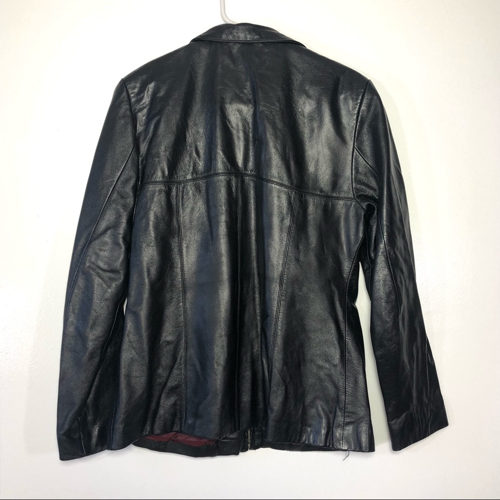 ⭐️ Vintage Wilsons Leather Classic Black Fitted Jacket Size: MEDIUM - Picture 5 of 13